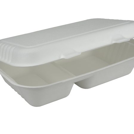 MENU BOX S VÍKOM, 2 SLOTY / Bagasse / 241 x 163 x 65 mm