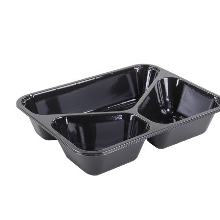 MENU BOX, 3 SLOTS / C-PET / 227 x 178 x 45 mm