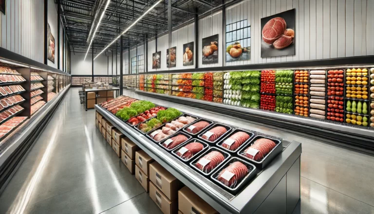 DALL·E 2024-06-14 14.42.00 – A modern packaging facility focused on showcasing high-quality products rather than machines. The facility is divided into two sections_ one for premi